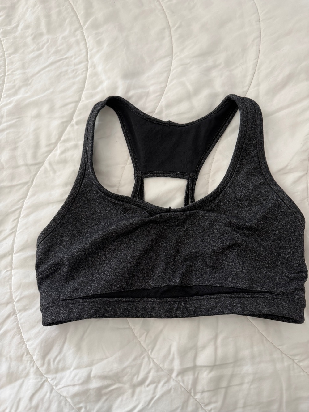 Athleta Charcoal Gray Racerback Sports Bra